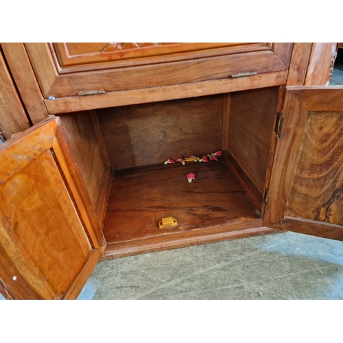 681C - Chinese Bar / Drinks Cabinet with Decorative Oriental Tree  Carvings, Lift Up Hinged Top with Openin... 