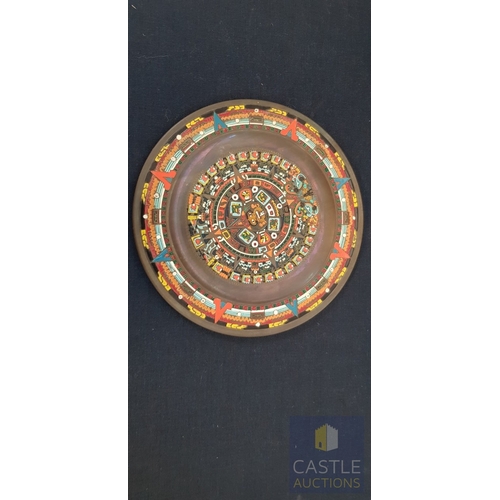 687F - 5 x Vintage Style Serving Trays & Wall Plates, In Brass, Copper & Stainless Steal with Decorative Et... 