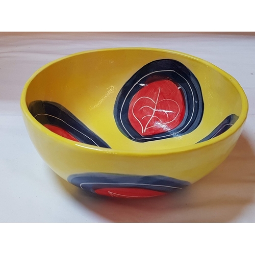 690G - Christine Morgan Hand Craft Colored Decorative Ceramic Bowl (Approx. H: 9cm Ø:24.5cm)