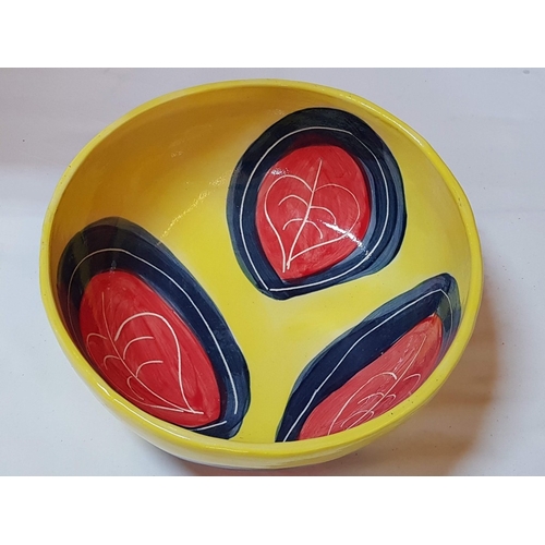 690G - Christine Morgan Hand Craft Colored Decorative Ceramic Bowl (Approx. H: 9cm Ø:24.5cm)