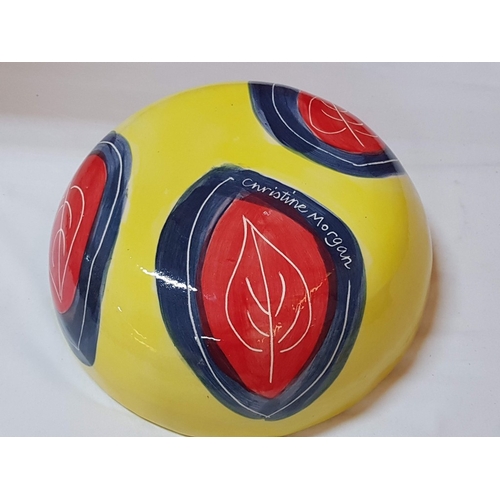 690G - Christine Morgan Hand Craft Colored Decorative Ceramic Bowl (Approx. H: 9cm Ø:24.5cm)