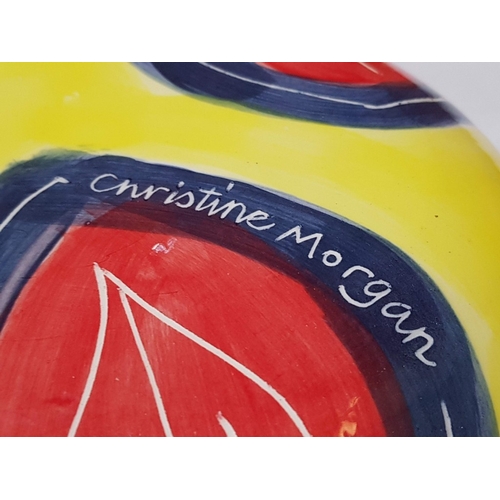 690G - Christine Morgan Hand Craft Colored Decorative Ceramic Bowl (Approx. H: 9cm Ø:24.5cm)
