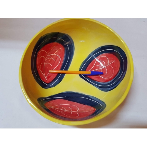 690G - Christine Morgan Hand Craft Colored Decorative Ceramic Bowl (Approx. H: 9cm Ø:24.5cm)