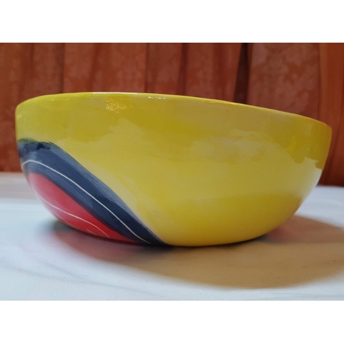 690G - Christine Morgan Hand Craft Colored Decorative Ceramic Bowl (Approx. H: 9cm Ø:24.5cm)