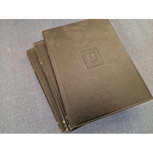 691E - 3 x Vintage Mid-Century Leather Bound Volumes of 'Modern High Speed Oil Engines', by C W Chapman, (3... 