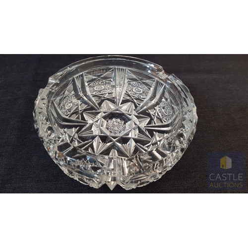 699F - Retro Bohemia Crystal Highly Ornate Oval Dish (Approx. 31cm x 22cm x 4cm), Together Matching Round A... 