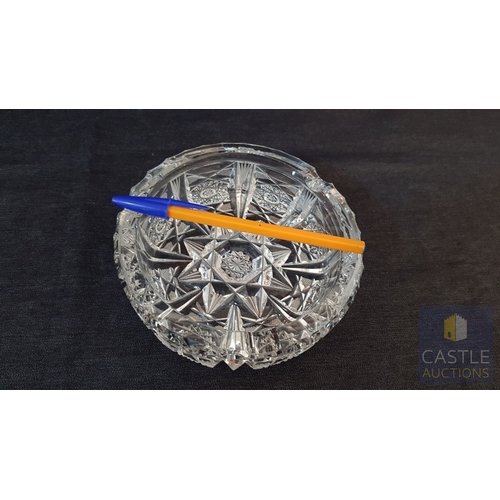 699F - Retro Bohemia Crystal Highly Ornate Oval Dish (Approx. 31cm x 22cm x 4cm), Together Matching Round A... 