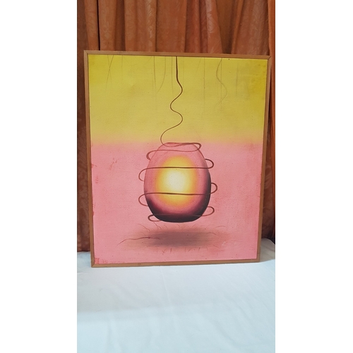 706F - 2 x Different Abstraction Transmission of a Vision of The World on Canvas by Unknown Artists, Oil on... 