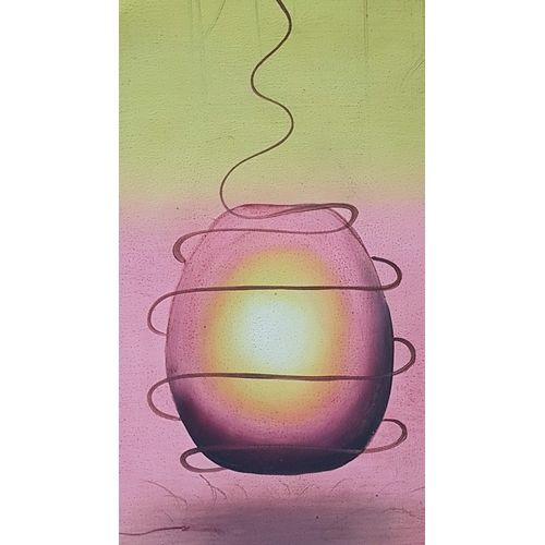 706F - 2 x Different Abstraction Transmission of a Vision of The World on Canvas by Unknown Artists, Oil on... 