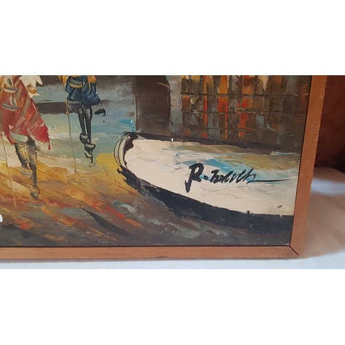 707F - Reproductions of Famous Burnett Paintings 'Moulin Rouge' and 'Paris Street Scene', Painted by Contem... 
