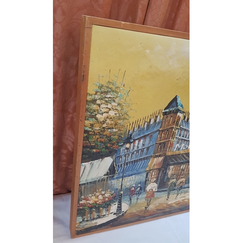 707F - Reproductions of Famous Burnett Paintings 'Moulin Rouge' and 'Paris Street Scene', Painted by Contem... 