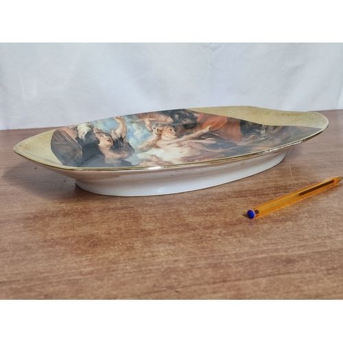 713F - Limoges 'Elegant Design' Porcelain Plate with 'The Consequence of War' Scene and 22ct Gold Surround ... 