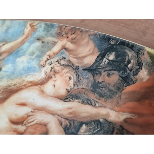 713F - Limoges 'Elegant Design' Porcelain Plate with 'The Consequence of War' Scene and 22ct Gold Surround ... 