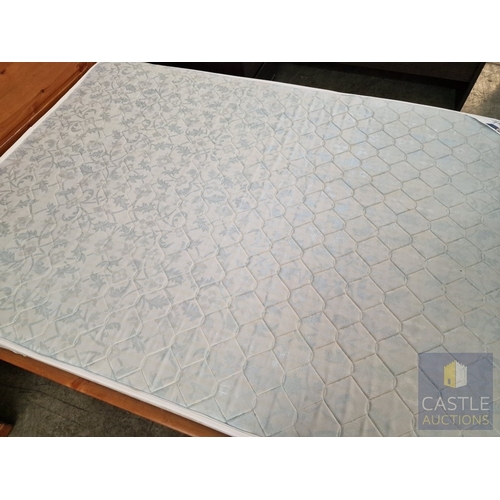 196 - Pine Double Bed with 'Gevorest' Mattress, (Approx. 138 x 193cm)