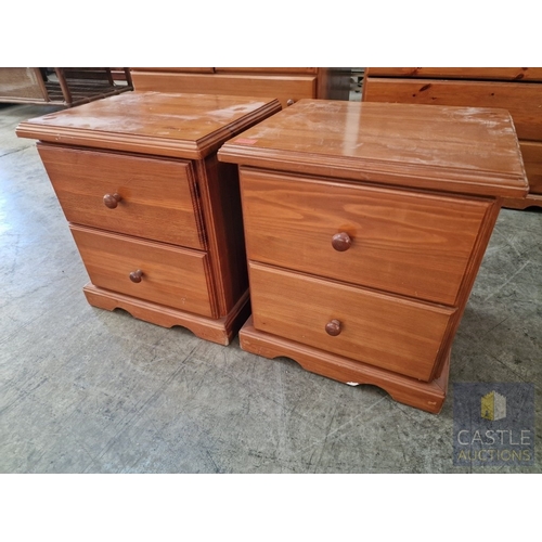 197 - Pair of 2-Drawer Pine Bedside Units, (Approx. 48 x 40 x 53cm), (2)