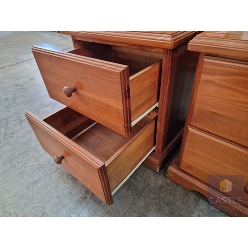 197 - Pair of 2-Drawer Pine Bedside Units, (Approx. 48 x 40 x 53cm), (2)