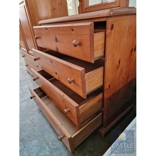 198 - Pine 4-Drawer Chest of Drawers with Swing Mirror Over, (Approx. 90 x 46 x 91cm, Plus 74cm Mirror)