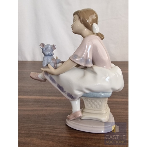 205 - Lladro Porcelain Figurine 'Best Friend' (#07620), of Girl Holding Teddy, 1993 Lladro Collector's Soc... 