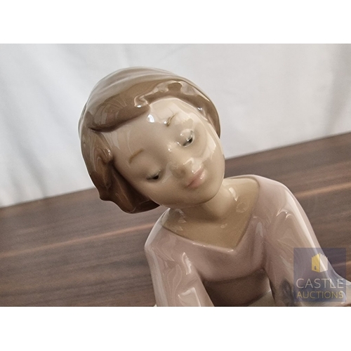 205 - Lladro Porcelain Figurine 'Best Friend' (#07620), of Girl Holding Teddy, 1993 Lladro Collector's Soc... 