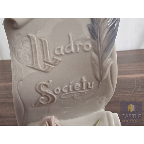 206 - Lladro Collector's Society Porcelain Plaque / Ornament with Scroll Base, Rose, Feather and Bird, (#7... 