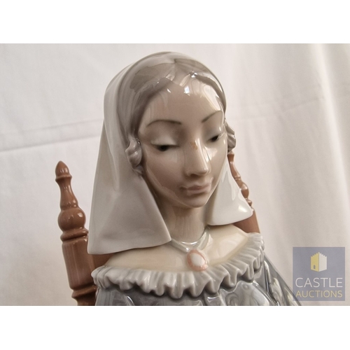 209 - Lladro Porcelain Figurine 'Embroiderer' (#4865), of Lady Sat in Chair Doing Needlework, Made in Spai... 