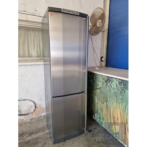 180 - AEG 'Santo' Silver Colour Fridge Freezer, (Model: 70408-KG), * Basic Test & Working When Lotted *