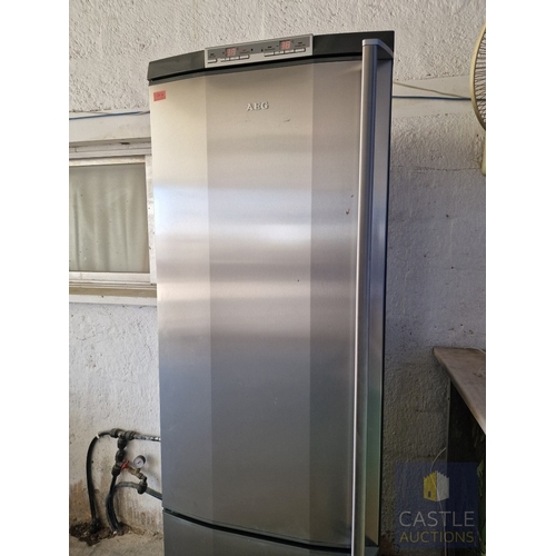 180 - AEG 'Santo' Silver Colour Fridge Freezer, (Model: 70408-KG), * Basic Test & Working When Lotted *