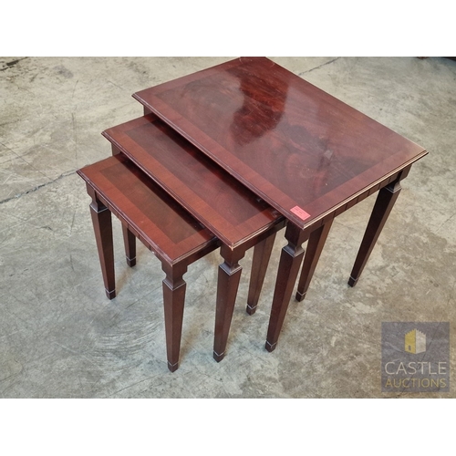 161 - Classical Style Nest of Tables; 3 x Dark Wood Side Tables with Tapered Legs, (Approx. 61 x 44 x 52cm... 