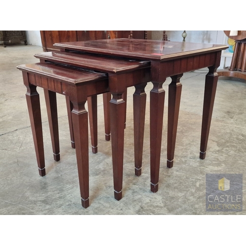 161 - Classical Style Nest of Tables; 3 x Dark Wood Side Tables with Tapered Legs, (Approx. 61 x 44 x 52cm... 