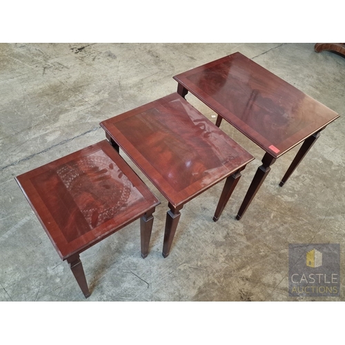 161 - Classical Style Nest of Tables; 3 x Dark Wood Side Tables with Tapered Legs, (Approx. 61 x 44 x 52cm... 