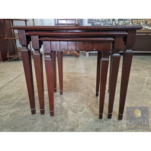 161 - Classical Style Nest of Tables; 3 x Dark Wood Side Tables with Tapered Legs, (Approx. 61 x 44 x 52cm... 