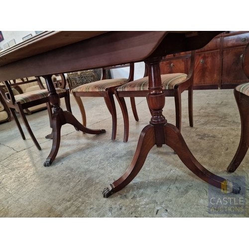 162 - Classical Style Extending Dining Table with Twin Pedestal Base, Tripod Legs and Claw & Ball Feet, (A... 