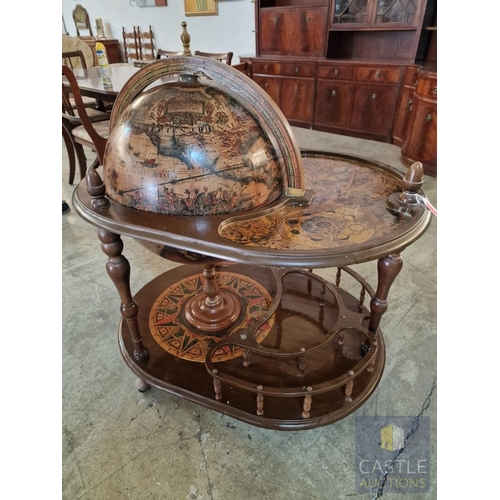 163 - Antique / Classical Style Drinks Globe / Bar Cart