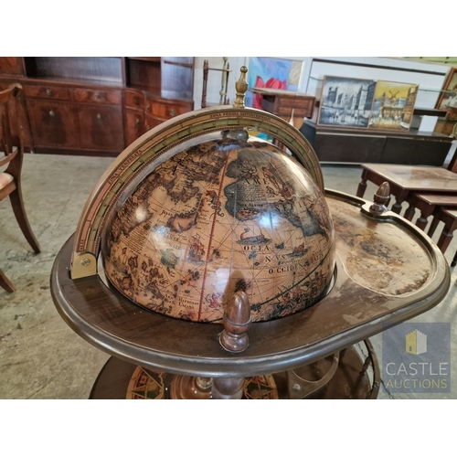 163 - Antique / Classical Style Drinks Globe / Bar Cart