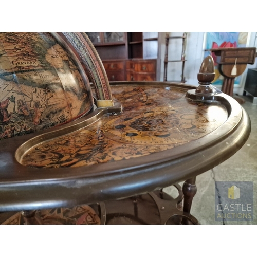 163 - Antique / Classical Style Drinks Globe / Bar Cart