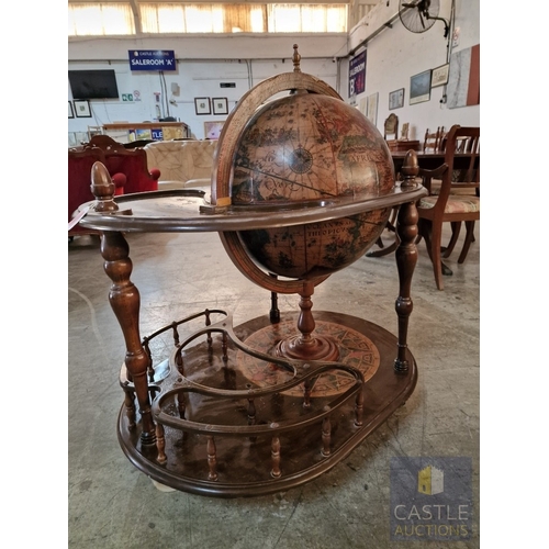 163 - Antique / Classical Style Drinks Globe / Bar Cart
