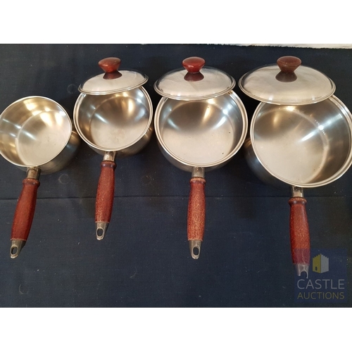 336 - Set of 4x Saucepans (3 with Lids), Together Poaching Eggs Benedict Maker (5)