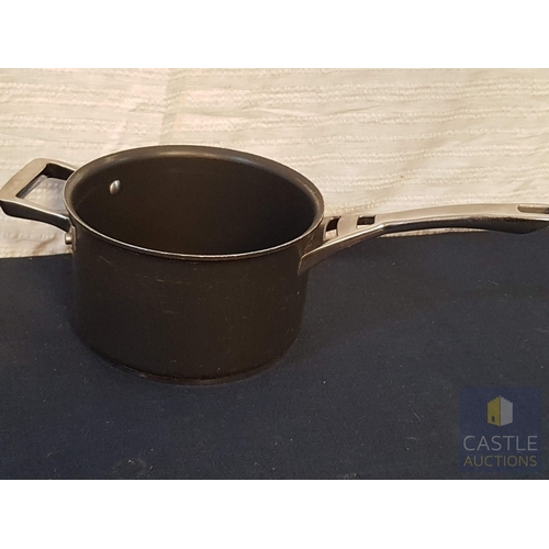 337 - Thomas Professional Cookware, Large Un-Used Cooking Pot with Glass Lid, Together Large Saucepan (A/F... 