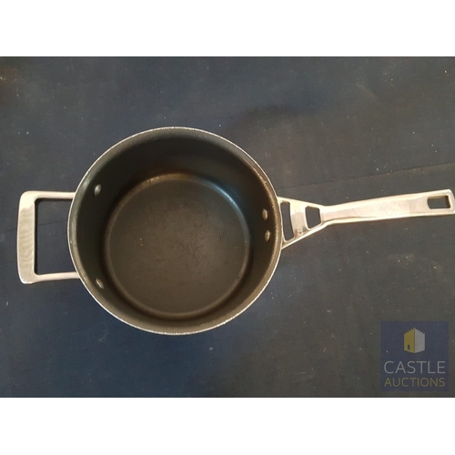 337 - Thomas Professional Cookware, Large Un-Used Cooking Pot with Glass Lid, Together Large Saucepan (A/F... 