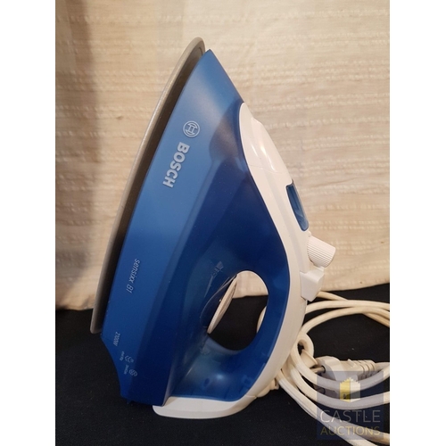 342 - Bosh Steam Iron and Small Table Top Ironing Board, Together Baybliss Hairdryer with Accessories (Bas... 