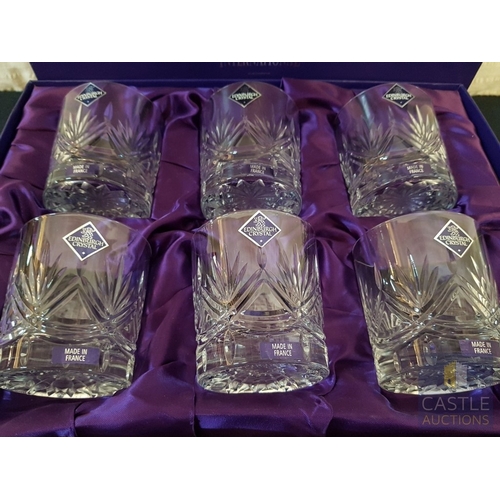 382 - Set of 6x Edinburgh Crystal Whisky Tumblers with Classic Pinwheel/Starburst Cut Design in Original D... 
