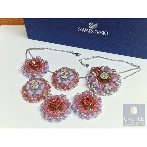 360 - Swarovski Statement Collection 'Ribbon Necklace' with Multi-Colour Crystals, Beads and Pearls, Set i... 