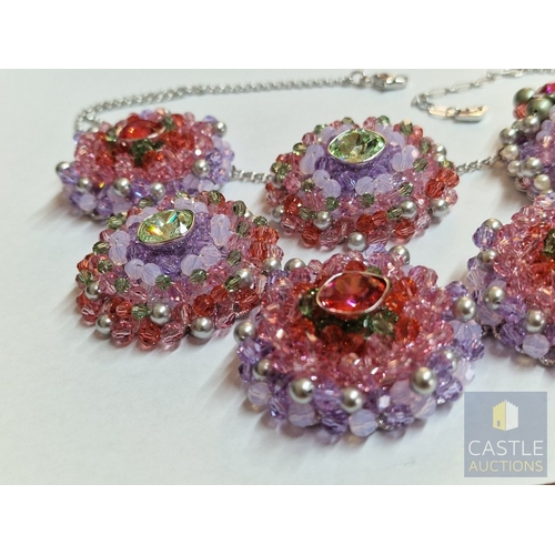 360 - Swarovski Statement Collection 'Ribbon Necklace' with Multi-Colour Crystals, Beads and Pearls, Set i... 