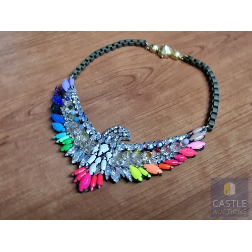 362 - French Designer SHOUROUK 'Harlow Bird Jumble Necklace', A Stunning Bold 'Bib' Statement Piece of Mul... 