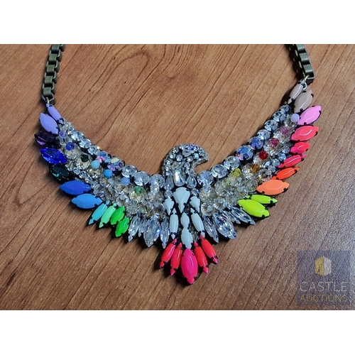 362 - French Designer SHOUROUK 'Harlow Bird Jumble Necklace', A Stunning Bold 'Bib' Statement Piece of Mul... 