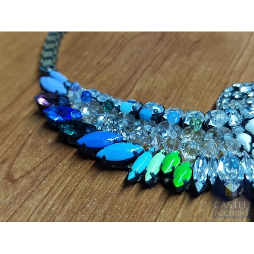 362 - French Designer SHOUROUK 'Harlow Bird Jumble Necklace', A Stunning Bold 'Bib' Statement Piece of Mul... 