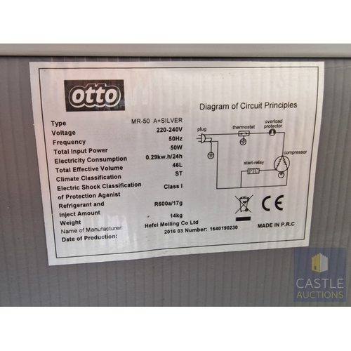 368 - OTTO Silver Colour Table Top Fridge, with Freezer Compartment, (Model: MR-50 A+SILVER), (Approx. 47 ... 
