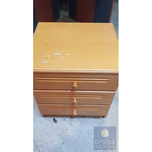 171A - Simple Bedside Unit with 3-Drawers (Approx. 42cm x 51cm x 47cm), A/F.