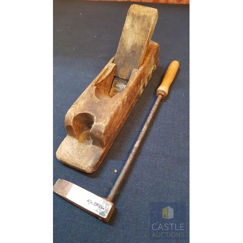 171B - Collection of Antique and Vintage Hand Tools, Inc. Early 20th Woodworking Plane Schroder Carety, Old... 