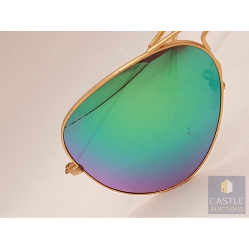 173B - Ray- Ban Sunglasses, Unisex Mirror Aviators' Made in Italy with Original Case, See Multiple Photos.